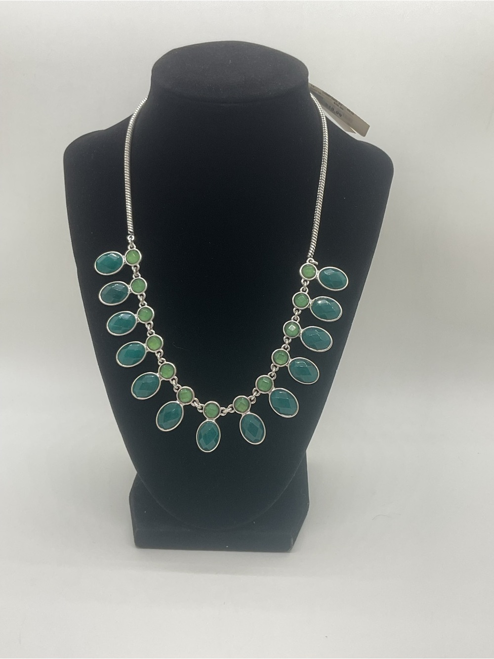 Lucky Brand Green Teardrop Bib Necklace